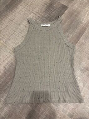 Project Social T Ribbed Halter Tank Top - Light Gray Speckle
